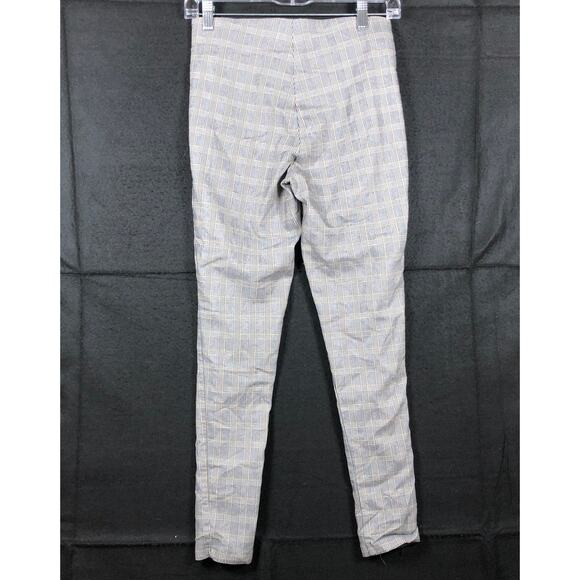 Zara Women Pants Gray Multicolored Stripe Pull On Front Zip Ankle Stretch Medium - Picture 9 of 11